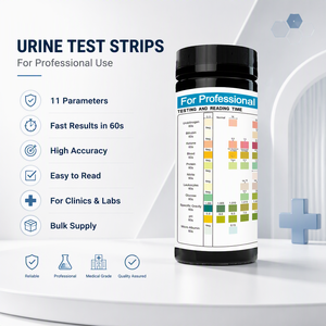 Bandelettes d'analyse <span class=keywords><strong>urinaire</strong></span> <span class=keywords><strong>11</strong></span> paramètres, évaluation de l'état du foie, des reins et des voies urinaires pour cliniques, établissements de soins infirmiers et usage privé - Product Image 2