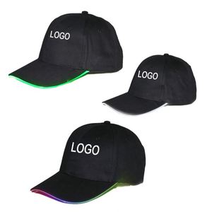 หมวกแก๊ปเรืองแสงแฟชั่น พิมพ์โลโก้ตามสั่ง สำหรับงานโปรโมชั่น ของขวัญแปลกใหม่ หมวกเบสบอลเรืองแสงในที่มืด หมวกไฟ LED - Product Image 1