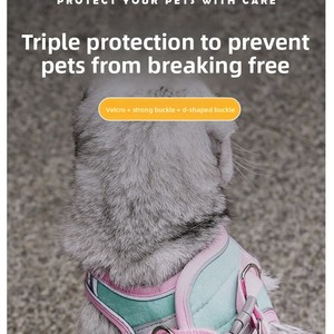 <span class=keywords><strong>Harnais</strong></span> réglable pour animaux de compagnie, anti-évasion, avec laisse, pour la promenade - Product Image 3