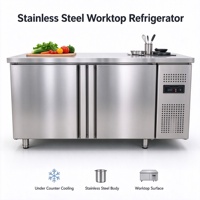 Table de préparation alimentaire pour cuisine commerciale, équipement de réfrigération ou congélateur, plan de travail réfrigéré commercial pour restaurant, hôtel, cuisine