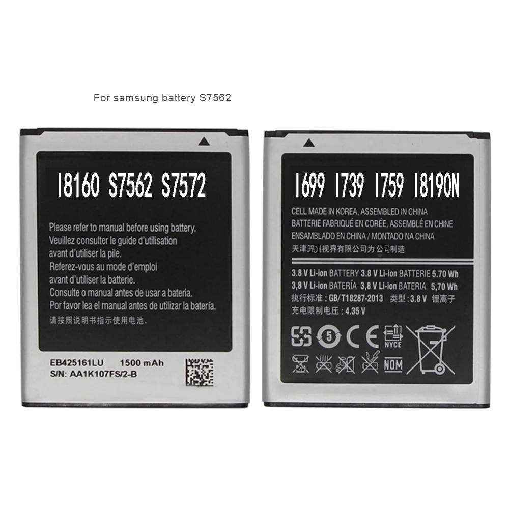 Pour batterie Samsung S7562