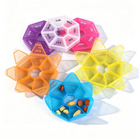 Boîte à pilules hebdomadaire personnalisée avec logo, 7 jours, étui de rangement portable pour médicaments de voyage, grande compartimentation, organisateur de pilules quotidien en plastique