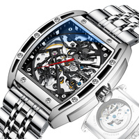 Montre mécanique automatique unique pour hommes Montres Tonneau creuses de luxe