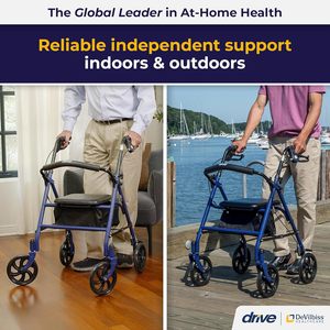 <span class=keywords><strong>Drive</strong></span> <span class=keywords><strong>Medical</strong></span> 10257BL-1 Andador rodante de acero de altura ajustable 4 ruedas Rollator 7,5 \ "Ruedas extraíbles 300 libras Soporte trasero - Product Image 5