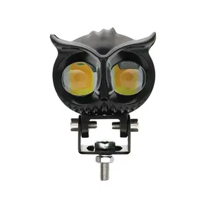 Preços competitivos Coruja Design Dual Color Led Motocicleta Farol de Nevoeiro Led Auxiliar Spot Led Luzes Para Motocicleta