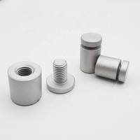 Wall Mounted Aluminium Sign Standoffs 25x25mm Satin Silver Anodized Finish Walron WAF-2525-ST Model 5mm Thickness Fasteners