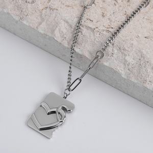 Fabricante OEM de Joyería, Collares Populares para Parejas, Diseño en Forma de Corazón, Joyería de Acero Inoxidable, Regalos de Alta Calidad - Product Image 5