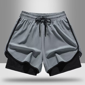 Pantalones Cortos Deportivos Casuales de Algodón para <span class=keywords><strong>Hombre</strong></span> de Cintura Media Secado Rápido Estilo Vintage para Gimnasio Correr al Aire Libre Baloncesto Lona Absorción de Sudor - Product Image 2