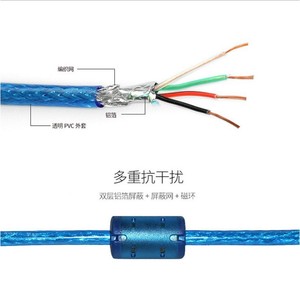 Cable de extensión USB 2.0 Mini 5p azul de 1,5 m, adaptador macho a hembra para transferencia de datos de impresora - Product Image 3