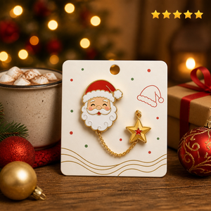 Broche Père Noël, Pendentif Étoile de Noël, Épinglette en émail souple avec impression UV, Bijoux de Noël, Badge de vente en gros, Épinglettes personnalisées - Product Image 4