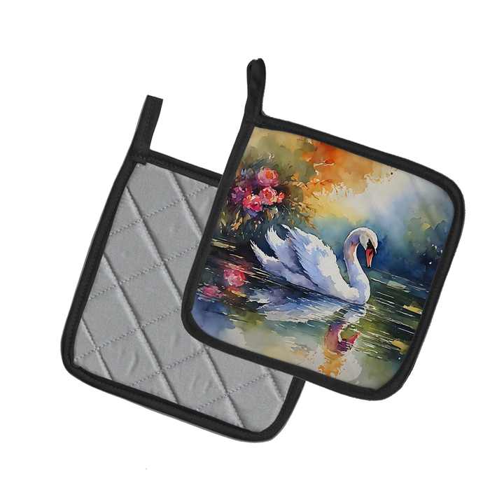 TD Watercolor Birds Table Decoration Pair of Pot Holders
