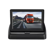 Moniteur de recul pliable pour voiture de 4,3 pouces, écran HD TFT LCD monté sur fenêtre avec caméra de plaque d'immatriculation, assistance au recul étanche