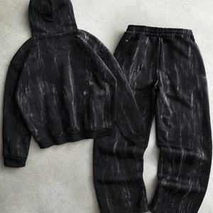 Conjunto de Sudadera con Capucha y Pantalones Deportivos Estilo Vintage Streetwear, Lavado Ácido, Efecto Desgastado por el Sol, Estampado Gótico Personalizado, Sudadera Oversize - Product Image 2