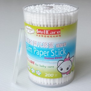Hisopos de algodón para bebés Wellcare, paquete de 200, con rollo de papel fino, suaves y absorbentes, para limpieza infantil - Product Image 2