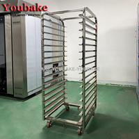 Chariot de four commercial 16/32 plateaux en acier inoxydable de qualité alimentaire, chariot de boulangerie mobile pour la cuisson des toasts et croissants