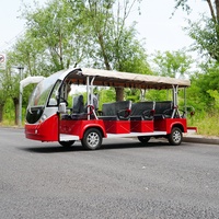 Mini autobús turístico eléctrico de 14 plazas para zoo y parques temáticos, autobús de enlace usado para turismo para viajes turísticos en coche y autobús