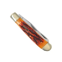 Vente en gros pour petites commandes : Couteau de poche EDC pour les activités de plein air, 7,3 pouces, en os naturel, lame à pointe clip en acier 2, couteau de chasse pliant manuel