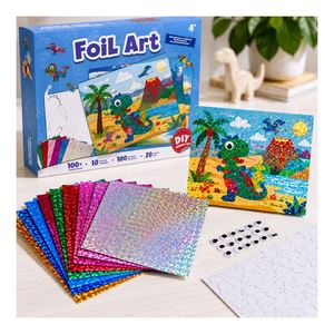 <b>Foam</b> Sticker Foil <b>Craft</b> Collection Features Fairy Forest Dinosaur Park Scenes for Kindergarten Handmade Lessons - Product Image 1