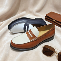 Nouveaux Mocassins Homme 2026 en Cuir Véritable Penny Loafers Marron Poli à la Main Chaussures Habillées Décontractées et Formelles pour le Bureau