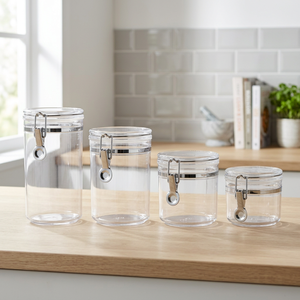 Recipiente de Vidrio Clásico Libre de BPA con Tapa y Orificio para Almacenamiento de Alimentos para Bodas - Product Image 3