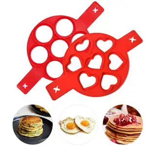 Silikon Pembuat Pancake Telur Pancake Cincin Pembuat Cetakan Pancake Silikon Cetakan Telur Cetakan untuk Dapur Baking & Pastry Alat