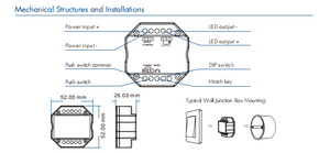 Controlador LED de Atenuación ZigBee y RF V1-H(WZ) Zigbee+RF2.4G+Control de Voltaje por Botón, Aplicación Tuya+Control Remoto RF+Interruptor de Botón+Control por Voz - Product Image 5