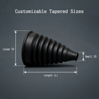 Manchon conique en caoutchouc EPDM industriel noir, étanche, flexible, résistant à l'huile, pour protection anti-poussière, découpe sur mesure pour tuyaux de machine