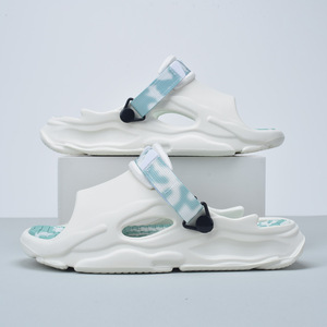 Sandales à semelles épaisses en EVA blanc et vert, respirantes, antidérapantes, pour la plage, pour les jeunes, les hommes, les femmes, les couples - Product Image 1