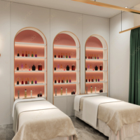 Sundo – Nouveau comptoir de réception portable de style moderne, idéal pour salon de beauté, salon de manucure, salle de sport, en MDF, design circulaire, petite table polyvalente