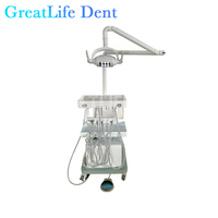 Unité dentaire mobile Greatlife Dent avec lumière LED et compresseur d'air, poste de travail portable à turbine pour clinique vétérinaire/humaine