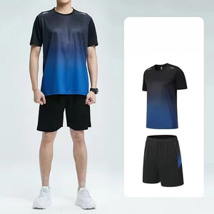 Ensemble de survêtement athlétique <span class=keywords><strong>pour</strong></span> homme, élastique, respirant, anti-transpiration, imprimé, <span class=keywords><strong>tenue</strong></span> décontractée <span class=keywords><strong>pour</strong></span> la <span class=keywords><strong>musculation</strong></span>, la course à pied, l'été - Product Image 2