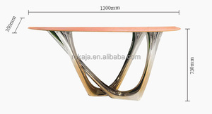 Console di design di lusso in marmo da tavolo con Base in metallo dorato ingresso tavolo da salotto decorativo per hall Hotel - Product Image 6