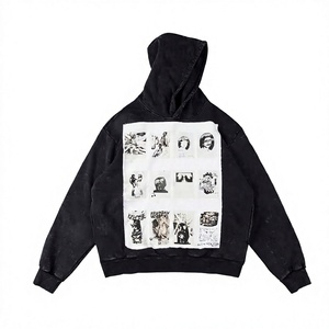 Sweat-shirt à capuche surdimensionné pour homme, 100% coton French Terry, décontracté, automne, respirant, imperméable, 420g, avec poche avant - Product Image 6