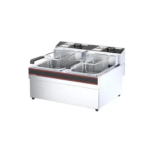 Electric Deep Fat Fryer 2 Basket Square Detachable Oil Container Commercial Deep Fryer With Oil