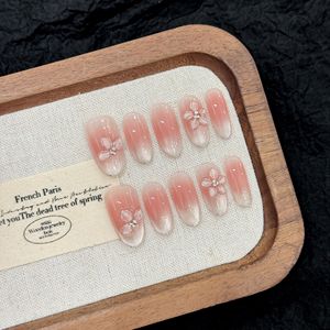 Uñas Postizas de Acrílico 3D <span class=keywords><strong>con</strong></span> <span class=keywords><strong>Diseño</strong></span> de Flor de Hielo, Color Rosa Pálido <span class=keywords><strong>Transparente</strong></span>, <span class=keywords><strong>Manicura</strong></span> de Verano - Product Image 3