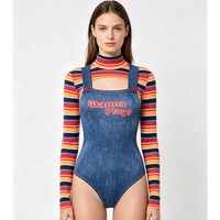 Combinaison deux pièces Chucky, la poupée tueuse effrayante, pour femme, costume de cosplay de personnage de film, combinaison de jeu 'Wanna Play'