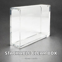 Boîte de présentation en acrylique PMMA transparente empilable, moderne et tendance, avec fermeture magnétique pour le rangement, vente en gros