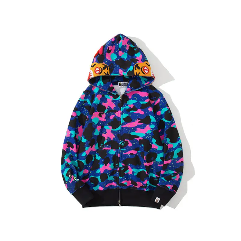 Factory outlet Bape shark hoodie Star print Add wool fleece New styles for 2021