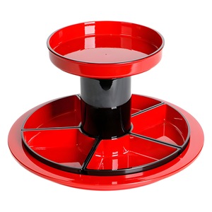 Bandeja Redonda de Dos Niveles Estilo Japonés, Color Rojo y Negro, con Soporte, para Frutas, Sashimi, Postres, Platos para Fiestas - Product Image 5