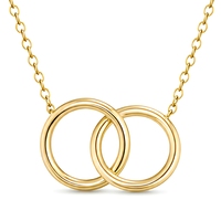 Collar con Colgante de Doble Anillo Personalizado, Cadena de Acero Inoxidable, Joyería de Moda para Regalo