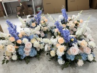Bouquet de fleurs artificielles fait main blanc et vert pour mariage, avec lys calla, roses et hortensias, boule de fleurs de 60 cm pour centre de table