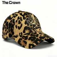 Gorra de Béisbol Estructurada de 6 Paneles con Estampado de Leopardo y Logotipo Personalizado, Venta al Por Mayor, Gorra con Patrón Animal Bordado en 3D, Fabricante