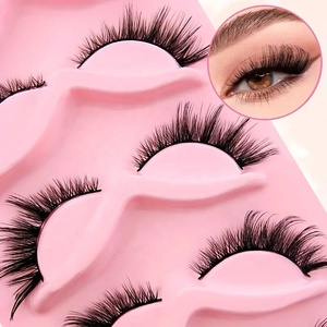Pestañas artificiales 3D de zorro reutilizables fáciles de limpiar con apariencia de ojo de gato esponjoso Pestañas postizas largas inclinadas y delgadas - Product Image 2