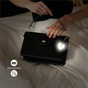 Veilleuse LED en forme de sac en cristal avec interrupteur, <span class=keywords><strong>mini</strong></span> taille pour sac à main/sac à dos, clip, design cœur et étoile - Product Image 2