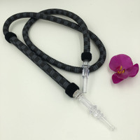 Chicha Arabe Premium en Promotion, Motif Damier de Luxe, Longue Poignée 1,8m