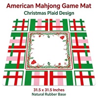 Tapis de table de mahjong américain de Noël, tapis de jeu de fête doux et antidérapant avec motif casse-noisette et canne à sucre