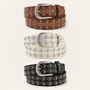 <span class=keywords><strong>Ceinture</strong></span> <span class=keywords><strong>en</strong></span> cuir cloutée <span class=keywords><strong>en</strong></span> forme d'oeil avec strass <span class=keywords><strong>Ceinture</strong></span> à boucle ardillon <span class=keywords><strong>argent</strong></span>ée - Product Image 1
