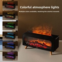 Humidificateur à flamme de cheminée 3D, style rétro, pour usage domestique et commercial, USB portable, longue autonomie, veilleuse d'ambiance pour chambre