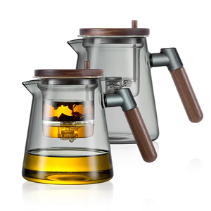 Teiera in Vetro Resistente al Calore con Filtro a Pressione, Infusore Manuale Portatile <span class=keywords><strong>per</strong></span> Tè, <span class=keywords><strong>Bollitore</strong></span> da 600ml <span class=keywords><strong>per</strong></span> Tè Sfuso ed Erbe, Infusione a Freddo - Product Image 3