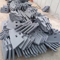 Lame mélangeuse en alliage de chrome Ni-Hard pour béton, lame de grattoir, pièces de rechange pour mélangeur à double arbre série JS